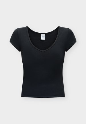 Hollister Co., REVERSIBLE VNECK - Βασικό μπλουζάκι - black