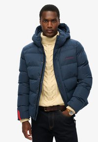 Superdry & Co HOODED MICROFIBRE PUFFER - Vinterjakker - baltic blue