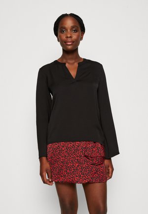 ONLY ONLAVA PLACKET SPIL - Μπλούζα με μακριά μανίκια - black