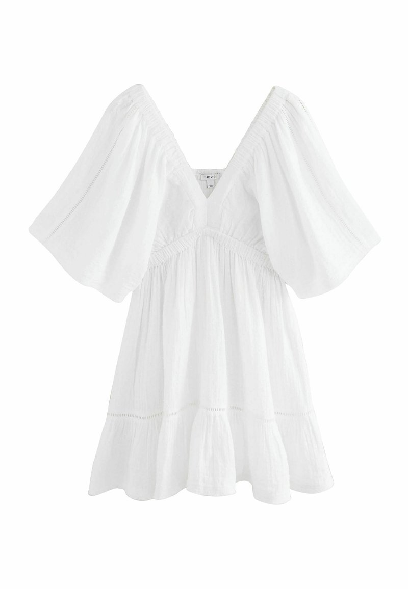 Next TALL FIT - TEXTURED V-NECK - Päevakleit - white