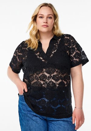 MIT KRAGEN UND V-AUSSCHNITT - Blouse - black