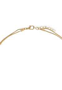 Naszyjnik łańcuszkowy w kolorze złotym, z zatrzaskiem typu lobster i regulowaną długością z wieloma ogniwami, zaprojektowany z elegancką, gładką fakturą.