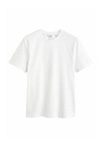 Witte katoenen t-shirt met een ronde hals, korte mouwen en een ontspannen pasvorm. Gladde textuur en geen zichtbare patronen of accenten.