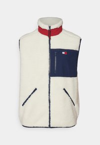 Tommy Jeans OUTDOOR TEDDY MIX MEDIA VEST UNISEX - Liemenė - ancient white/multicolor
