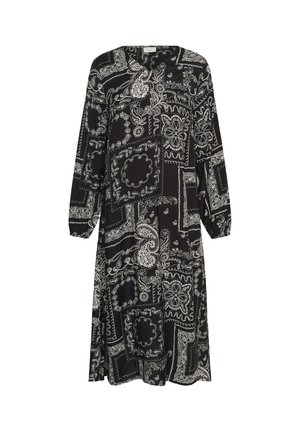 Kaffe Curve, KCGARDIA - Vestito lungo - black turtledove scarf print