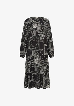 Kaffe Curve, KCGARDIA - Robe longue - black turtledove scarf print
