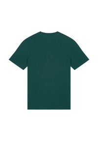 Korte mouw t-shirt van donkergroen katoen. Voorzien van een ronde halslijn en een eenvoudige, gladde textuur zonder zichtbare patronen of accenten.