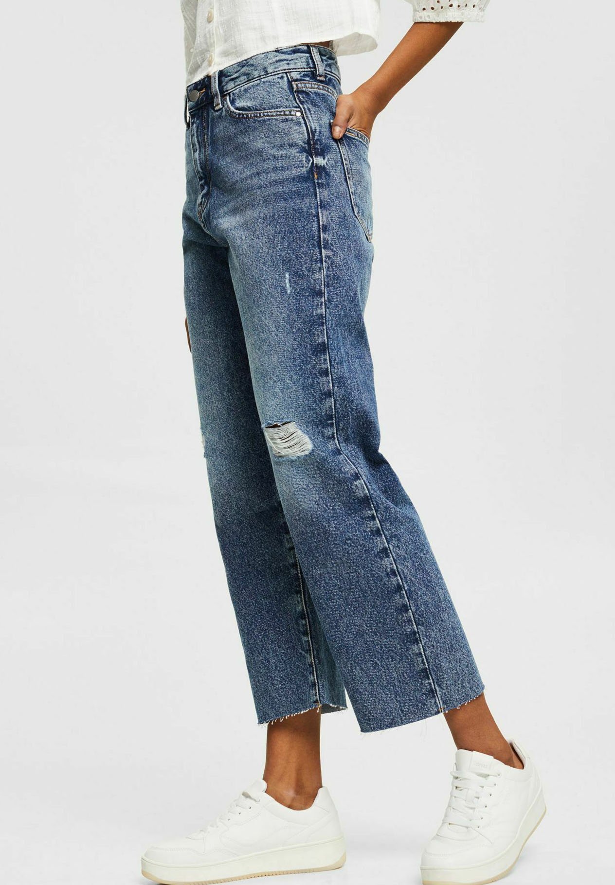 edc by Esprit Straight leg jeans - blue dark washed/mottled dark blue -  Zalando.ie