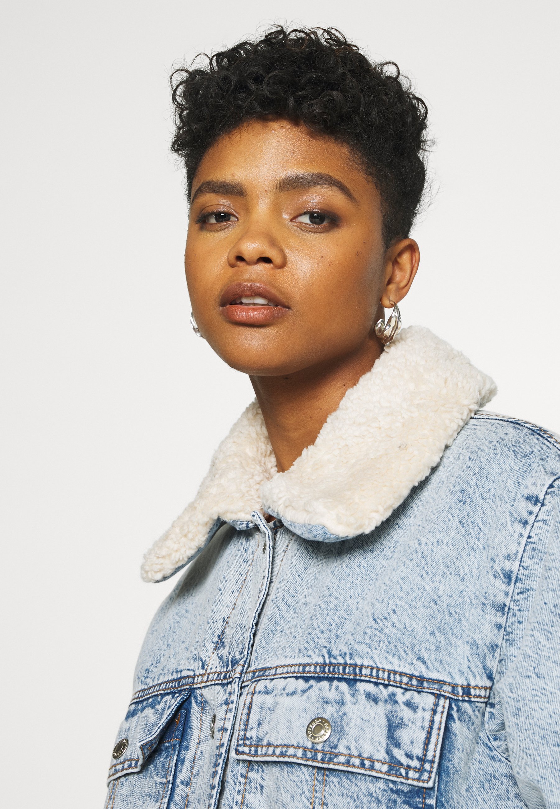 topshop borg denim jacket