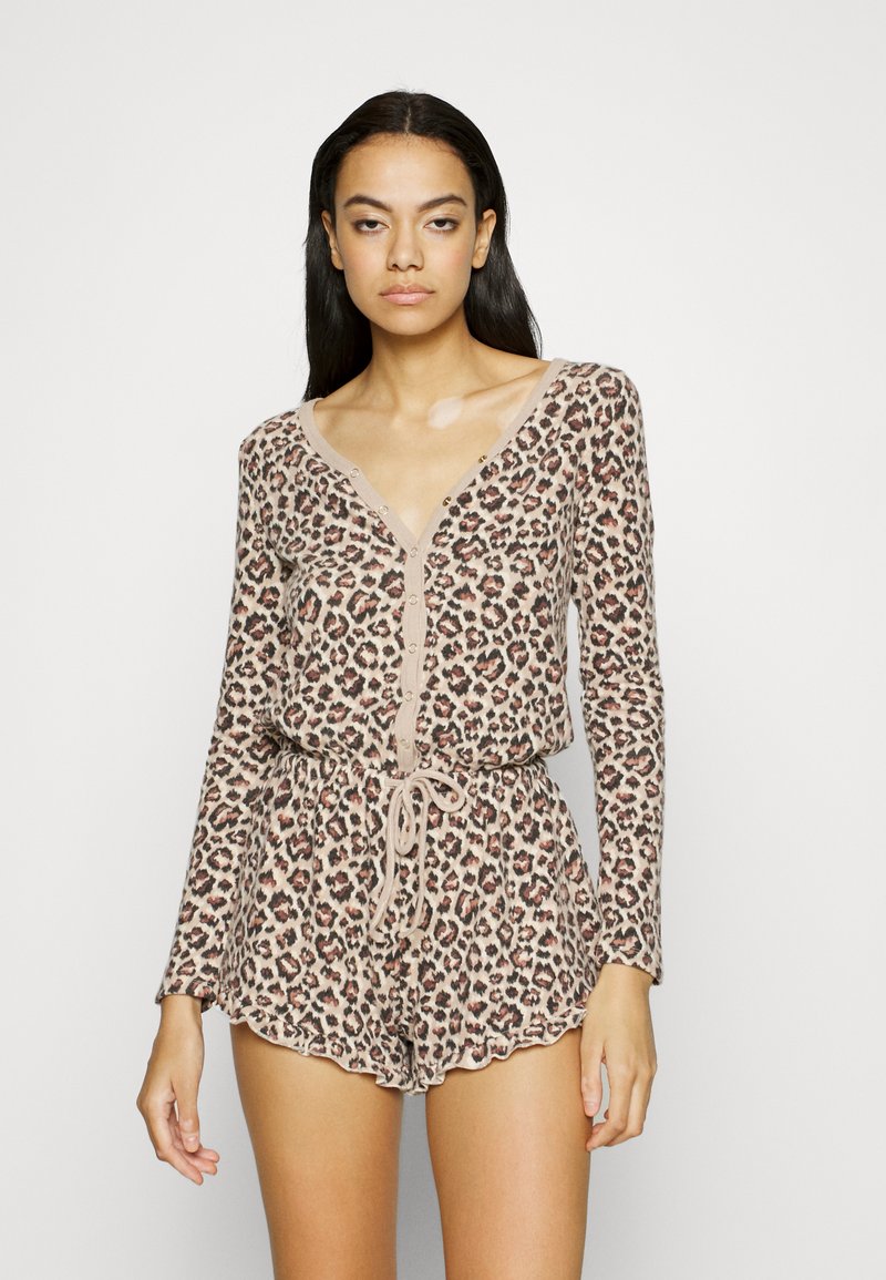 Hunkemöller ONESIE SHORT BRUSHED Jumpsuit oatmeal melange/sand