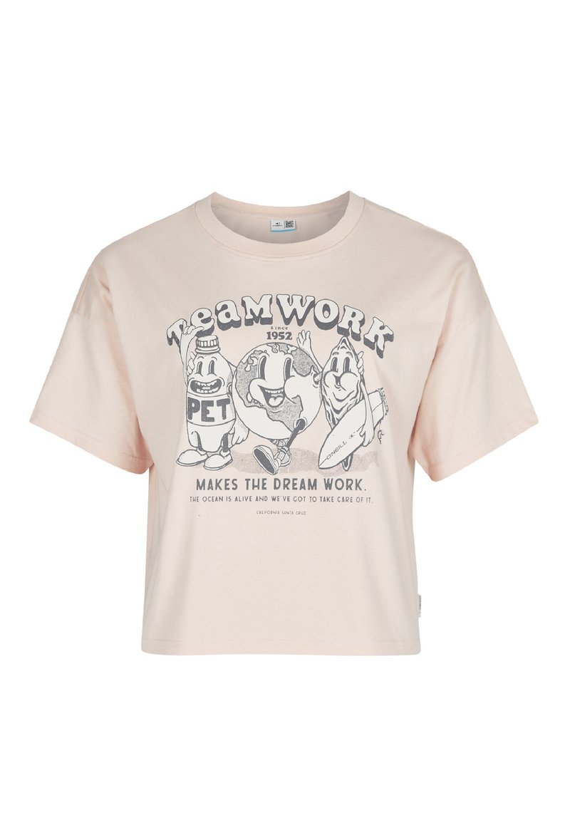 O’Neill T-shirt print donkerroze