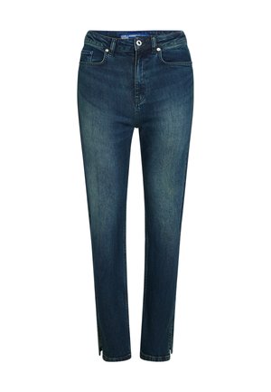 Karl Lagerfeld Jeans HIGH-RISE SPLIT-HEM STRAIGHT - Vaqueros rectos - green cast blue