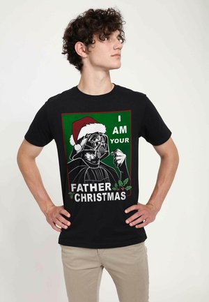 Henry Tiger STAR WARS: CLASSIC VADER FATHER CHRISTMAS UNISEX - T-shirt imprimé - black