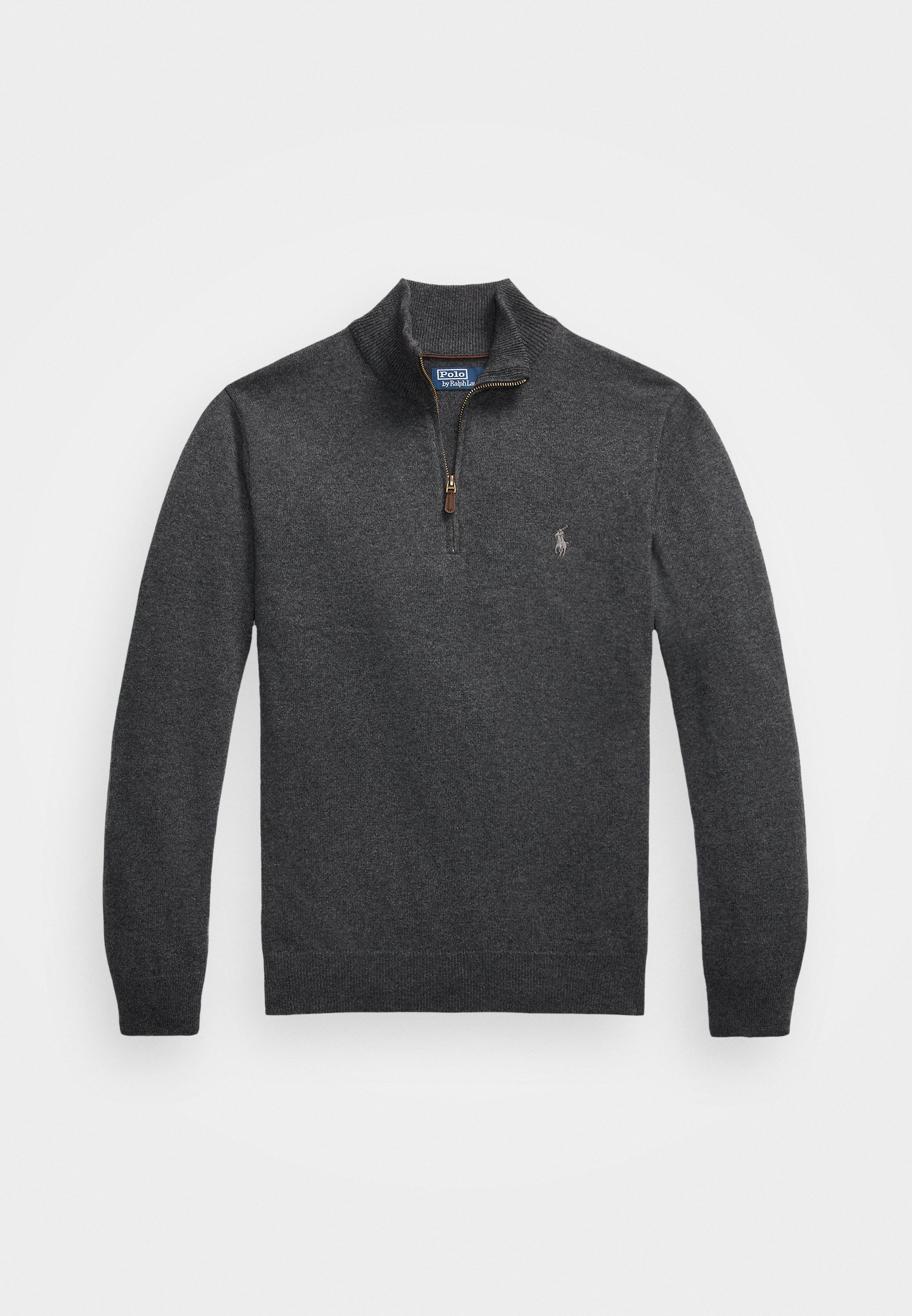 Polo Ralph Lauren WOOL QUARTER-ZIP JUMPER - Jumper - dark charcoal