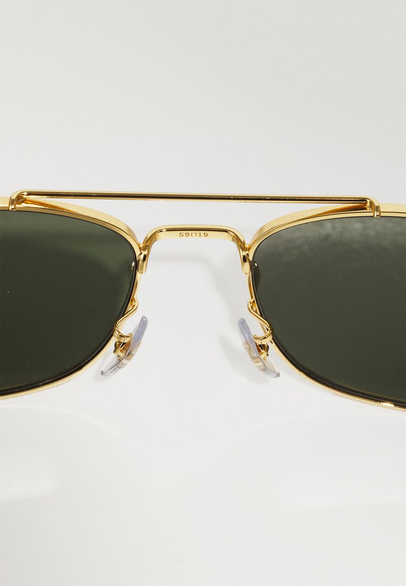 Occhiali Da Sole Stile Anni '60 – Lenti Nere E Montatura Oro Circolare 41mm