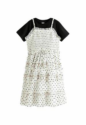 CAMI SET - REGULAR FIT - Vardagsklänning - black white flock spot