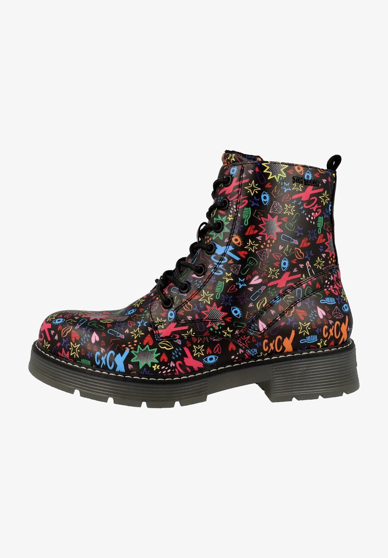 TOM TAILOR Schnürstiefelette - black multi