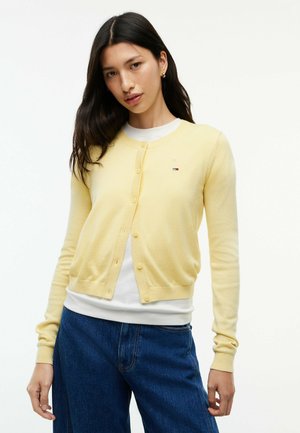 Tommy Jeans TOMMY JEANS RIBBED SLIM CREW NECK CARDIGAN - Strickjacke - day