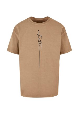Merchcode, FAITH TEE - Print T-shirt - unionbeige