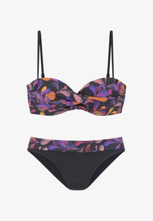 SET - Bikini - schwarz bedruckt