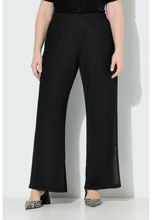 GERADES BEIN DOPPELLAGIG ELASTIKBUND - Stoffhose - black