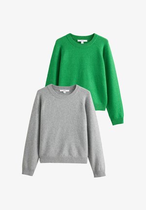 Next, SUPERSOFT CREW NECK LONG SLEEVE JUMPERS 2 PACK - Striktrøje - green grey