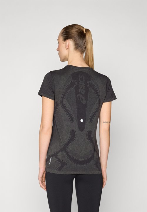 ASICS ROAD SEAMLESS - Sports T-shirt - performance black/carrier grey — photo 3
