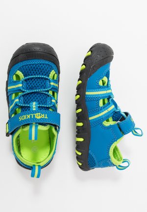 KIDS SANDEFJORD - Walking sandals - medium blue/lime