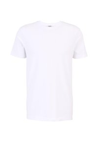Tricou din bumbac alb, cu mâneci scurte, de tip crew, potrivire normală. Textură netedă, fără modele sau accente vizibile.