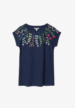 FatFace, REGULAR FIT - FLORAL EMBROIDERED T-SHIRT . - Print T-shirt - navy