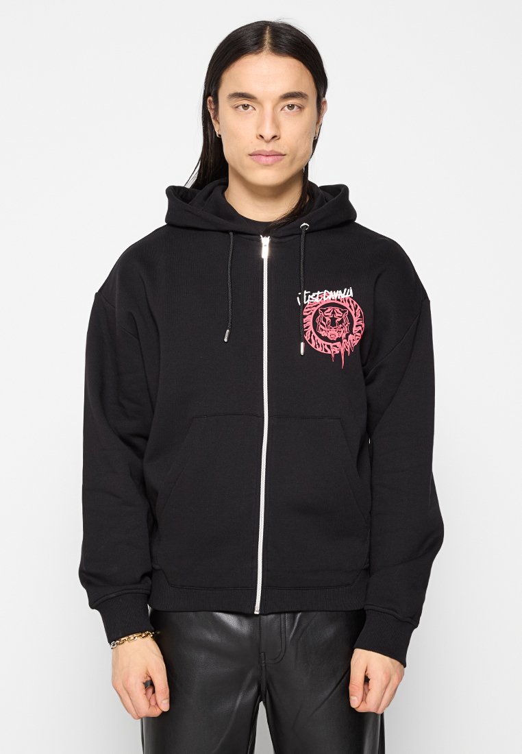 Just Cavalli Sweater met rits zwart