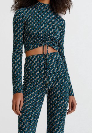 Blouse - mottled dark green