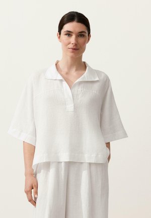 OYSHO, OVERSIZE SHORT-SLEEVED LINEN - Blouse - white