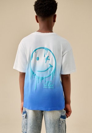 Next, SHORT SLEEVE GRAPHIC - T-Shirt print - blue white dip dye