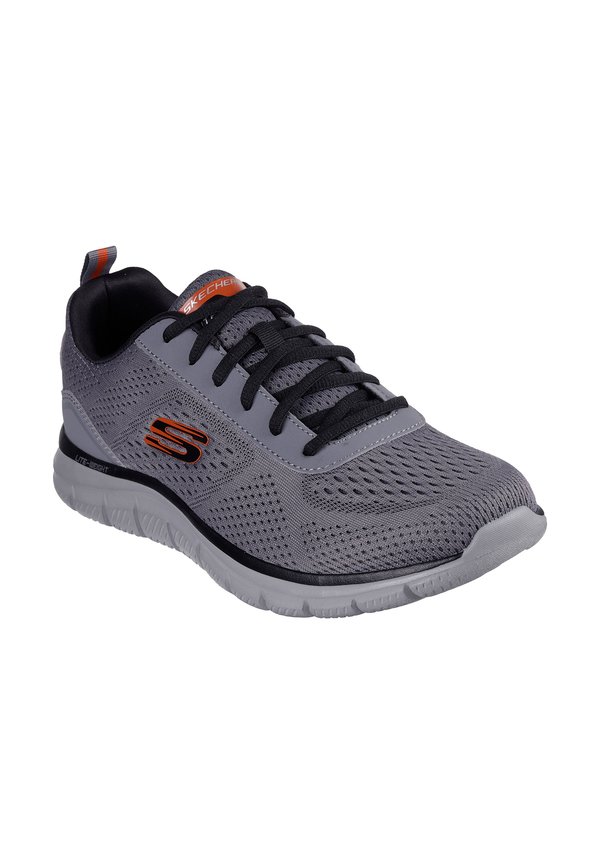 TRACK - Trainers - charcoal mesh synthetic orange trim3