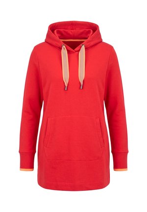 LAURASØN, LONGLINE HOODED SWEATSHIRT - Hoodie - red
