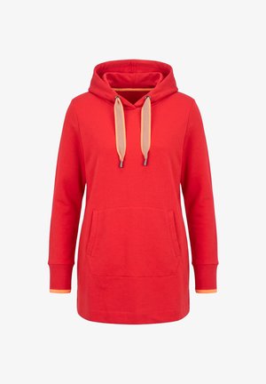 LAURASØN, LONGLINE HOODED SWEATSHIRT - Hoodie - red