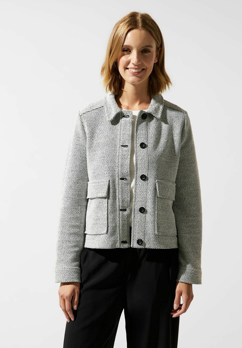 Street One BOUCLÉ MIT KNOPFLEISTE - Leichte Jacke - schwarz - Zalando.de