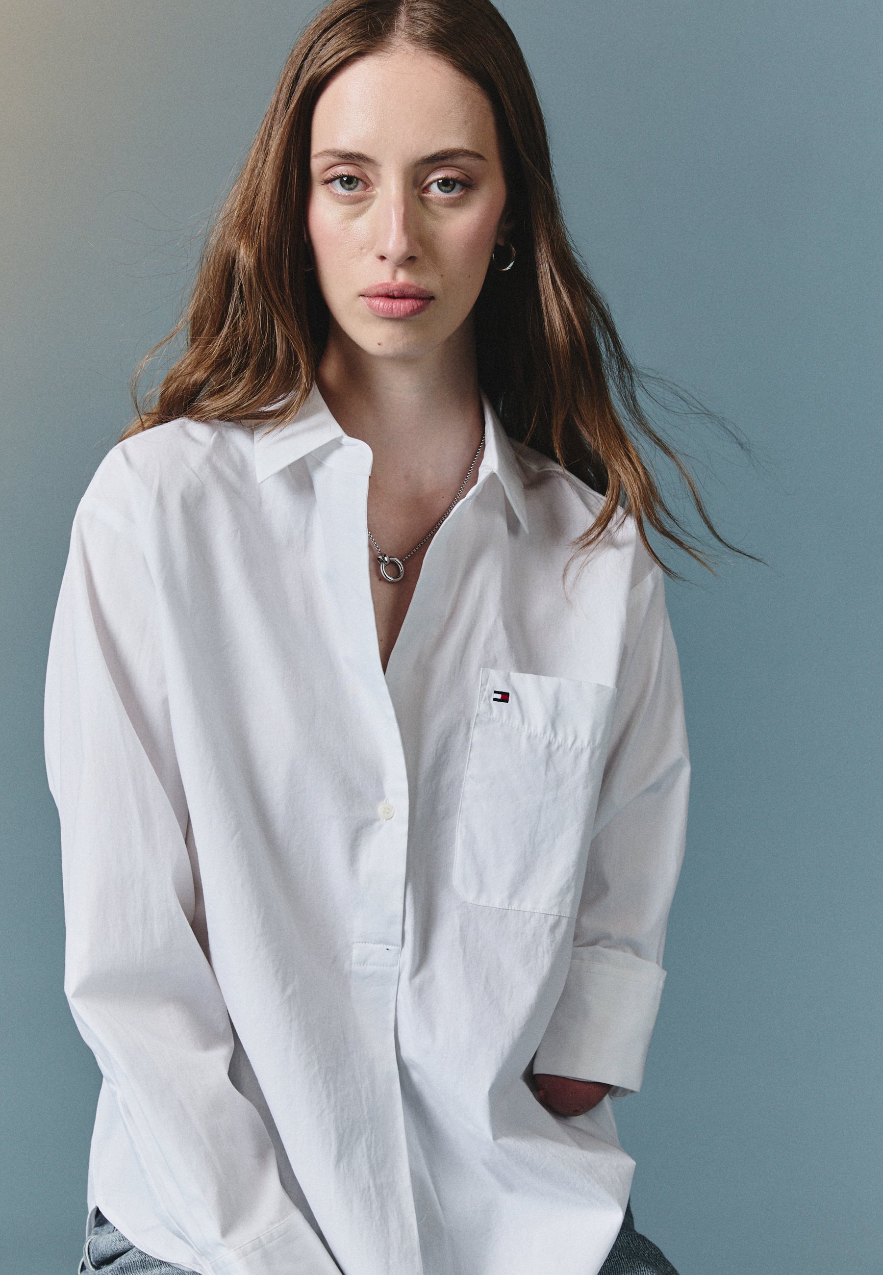 売れ筋商品|||トミー ヒルフィガー シャツ レディース トップス EASY FIT SHIRT - Button-down blouse - optic white Tommy Hilfiger EASY FIT SHIRT - Button-down blouse - optic