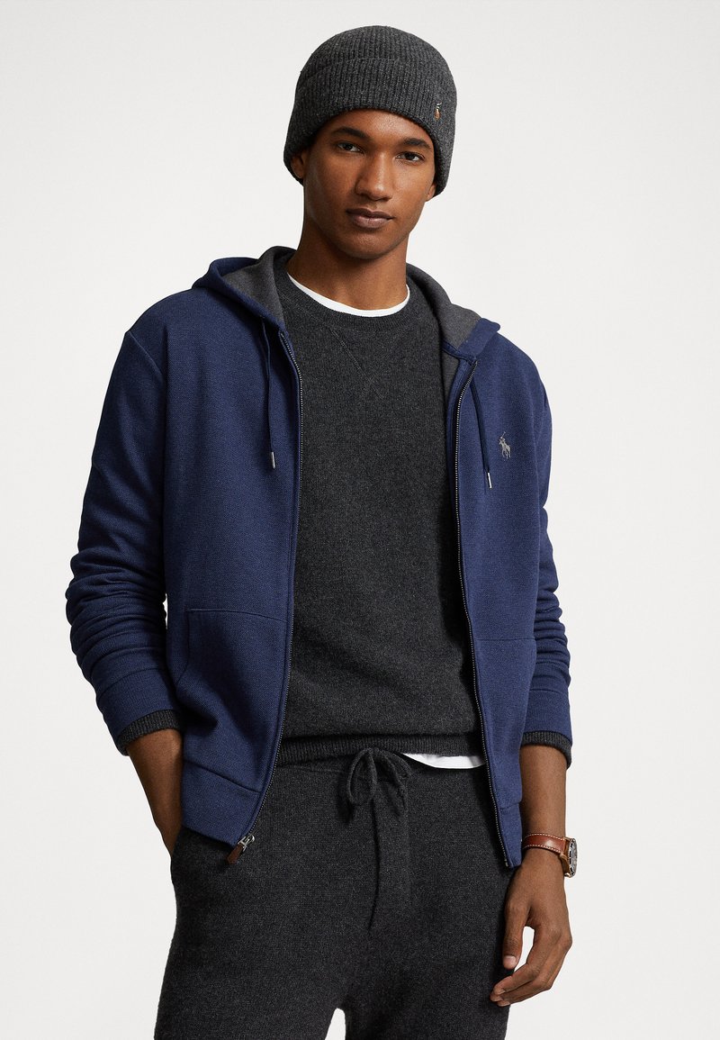 Polo Ralph Lauren - DOUBLE-KNIT MESH FULL-ZIP HOODIE - Jaka ar rāvējslēdzēju - spring navy heather, Palielināt