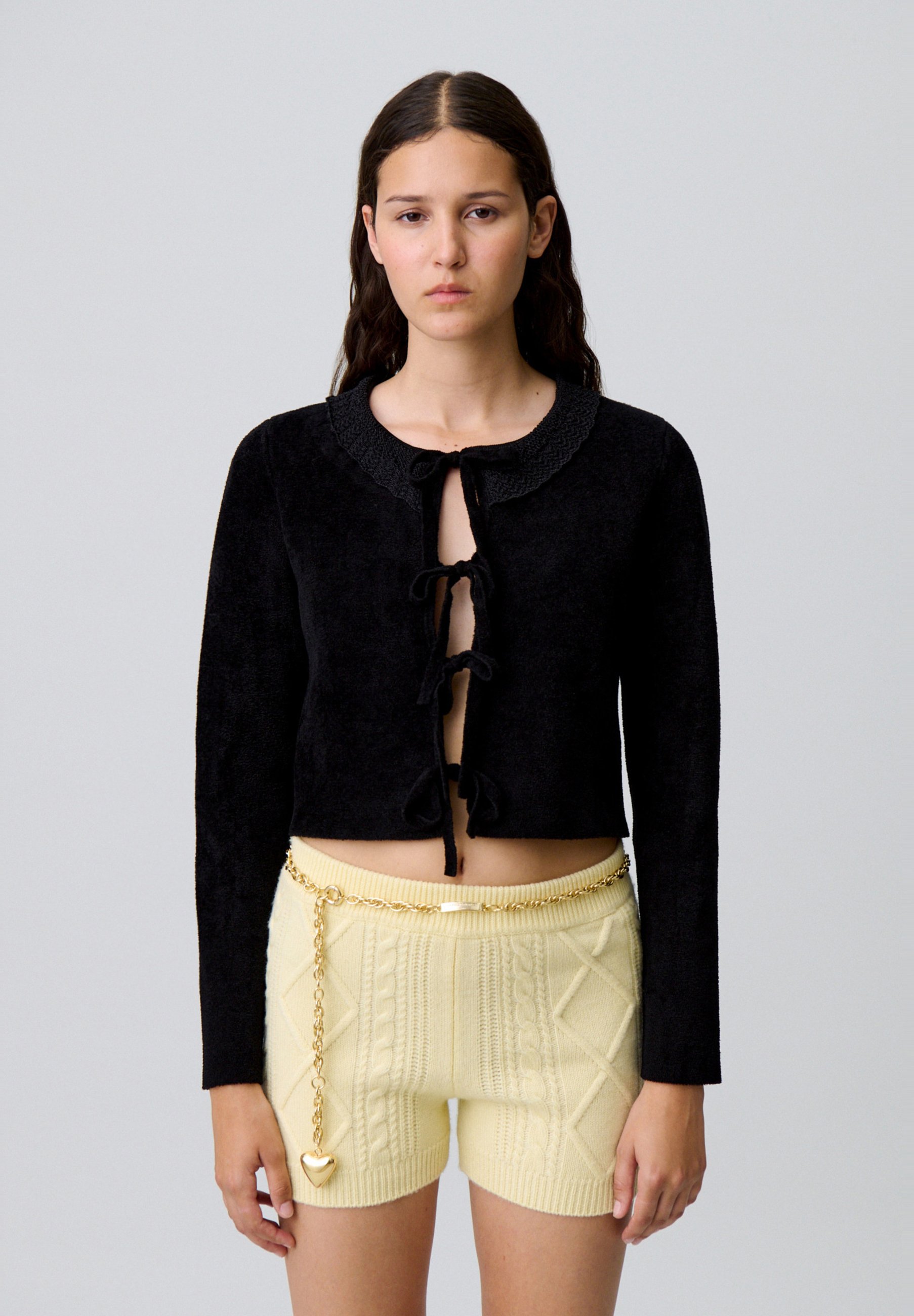 Gilet Long Marinière Noir Claudie Pierlot Taille 2 (T2) - Occasion Très Bon état, Maille Viscose