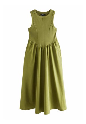 Next REGULAR FIT - MIX SLEEVELESS RACER MIDI  - Dnevna haljina - khaki green