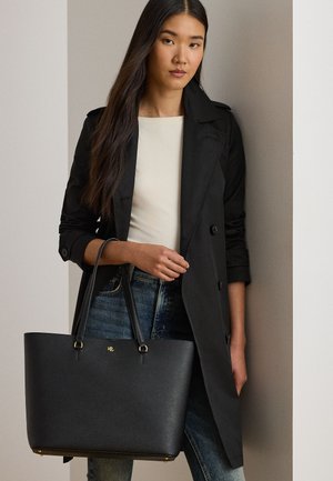 Lauren Ralph Lauren CROSSHATCH LEATHER LARGE KARLY TOTE - Τσάντα Tote - black
