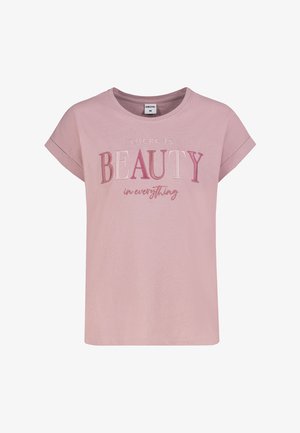 Sublevel, SUBLEVEL BASIC T-SHIRT MIT STICKEREI - Print T-shirt - middle-rose