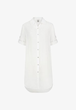 Eight 2 Nine, KURZARMKLEID KREMPELÄRMEL EINFARBIG KNOPFLEISTE MODERN - Shirt dress - weiß