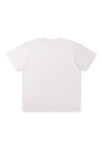 T-shirt blanc uni en coton à manches courtes, vu de dos sur un fond blanc, sans motif ni texte visible.