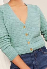 Friends Like These REGULAR FIT - TEXTURED V-NECK  - Kardiganas - green