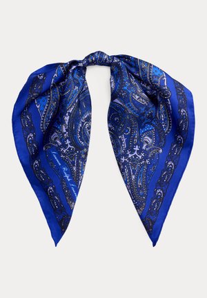 PAISLEY SANDWASHED SILK BANDANNA - Tørklæde / Halstørklæder - navy