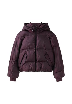 Stradivarius, HOODED SHINY PADDED JACKET - Veste d'hiver - dark purple