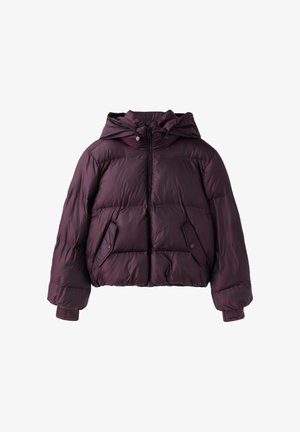 Stradivarius, HOODED SHINY PADDED JACKET - Veste d'hiver - dark purple